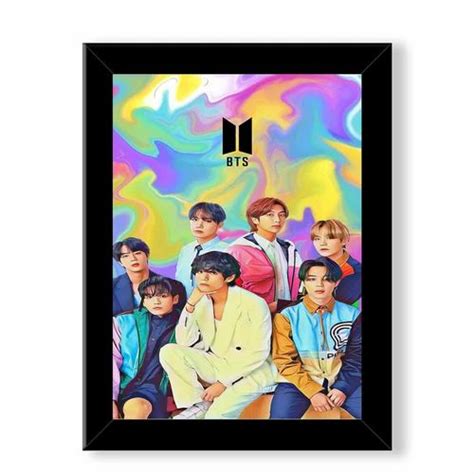 Black Frame Bts Army Wooden Photo Frame For Decoration Size 12x8