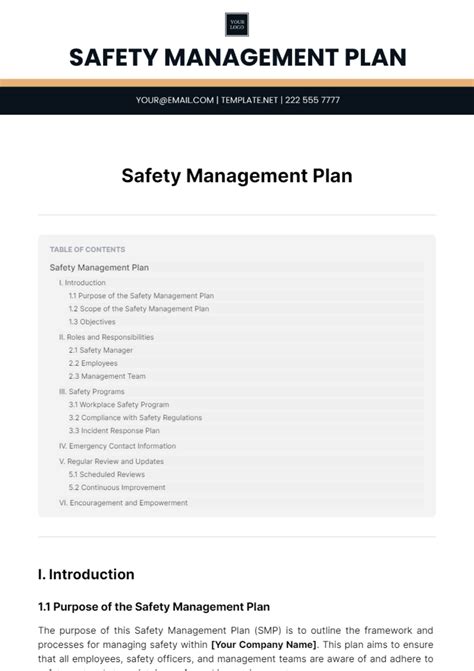 Free Safety Plan Templates And Examples Edit Online And Download