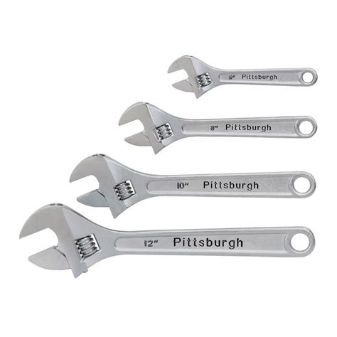 4 Piece Steel Adjustable Wrench Set