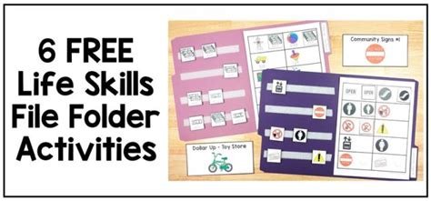 6 Free Life Skills File Folder Activities Adapting For Autism Work Tasks For Your Special