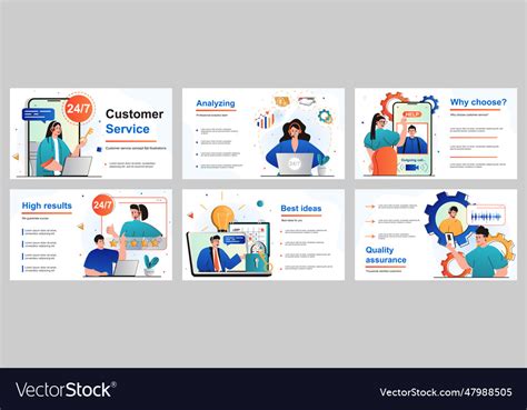 Customer service concept for presentation slide Vector Image