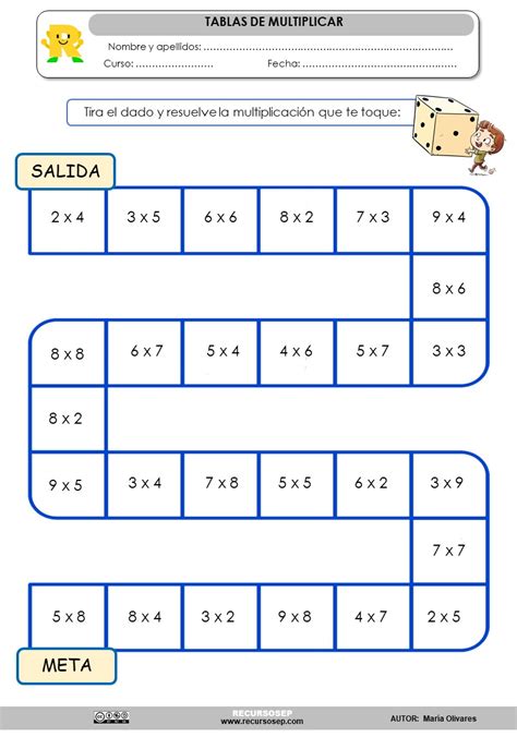 Colección De Actividades Para Repasar Las Tablas De Multiplicar