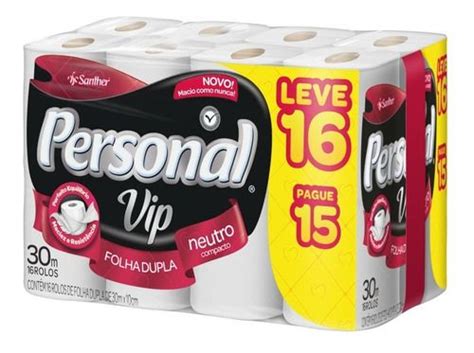 Papel Higiênico Vip Folha Dupla Neutro 16 Rolos Personal R 35 89