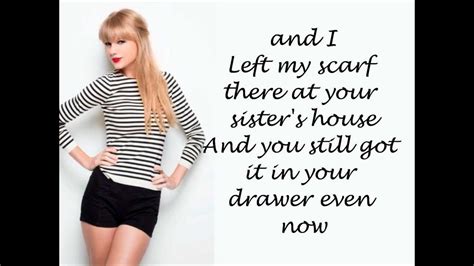 Taylor Swift All Too Well Lyrics On Screen [hd] Youtube