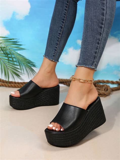 Sandalias de cuña de plataforma para mujer estilo informal de