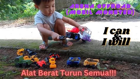 Membuat Arena Offroad Mobil Monster Semua Alat Berat Diturunkan