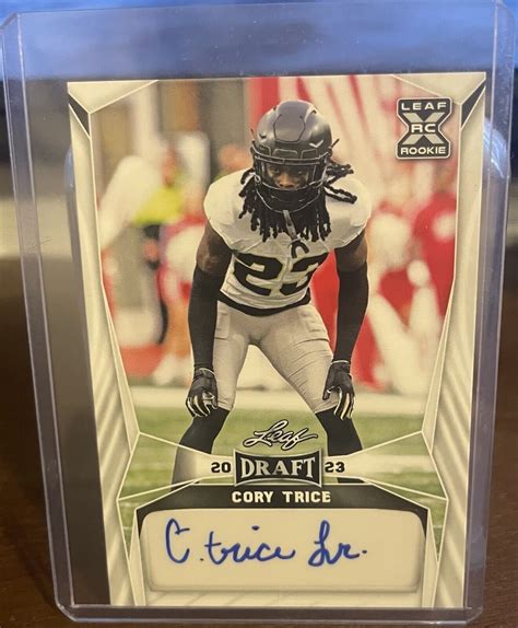 Cory Trice Rookie Leaf Draft Autograph White Ba Ct Auto Steelers