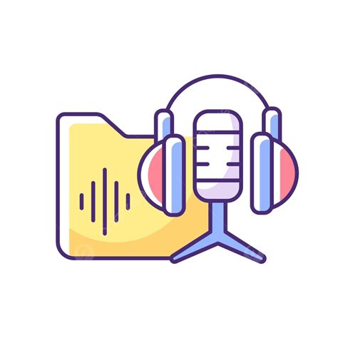 Podcasts Library Rgb Color Icon Illustration Line Web Vector Illustration Line Web Png And