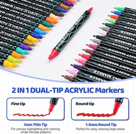 Fumile Acrylic Paint Pens Colors Paint Marker Pen Set Ideal For Rock