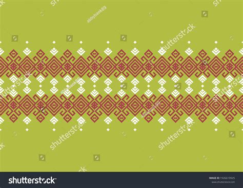 Beautiful Frame Border Indonesian Batik Songket เวกเตอร์สต็อก ปลอดค่า