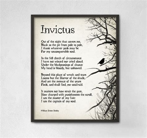 Invictus Poem By William Ernest Henley Typography Print