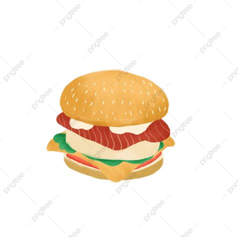 Ilustração Plana De Hambúrguer De Fast Food Png Hambúrguer De Fast Food Comida Flat Imagem