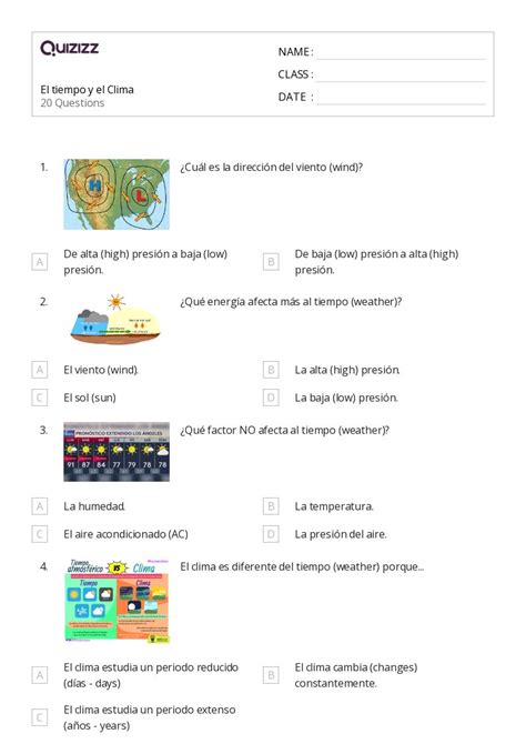 50 Clima And Estaciones Hojas De Trabajo Para Grado 5 En Quizizz Gratis E Imprimible