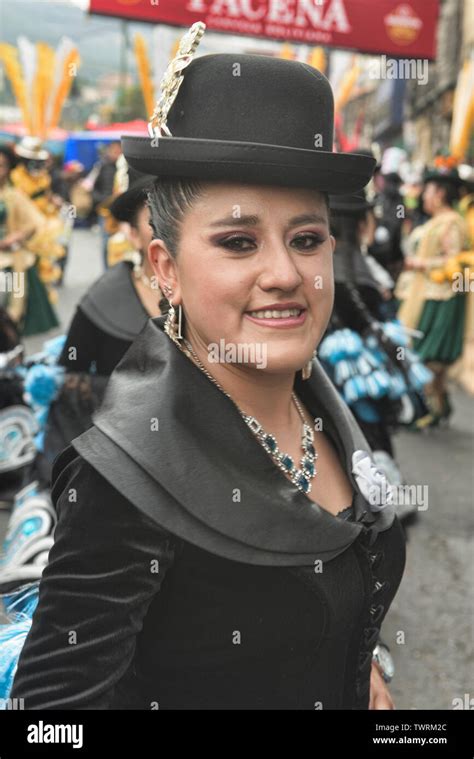 Cholita With The Latest Fashion At The Gran Poder Festival La Paz