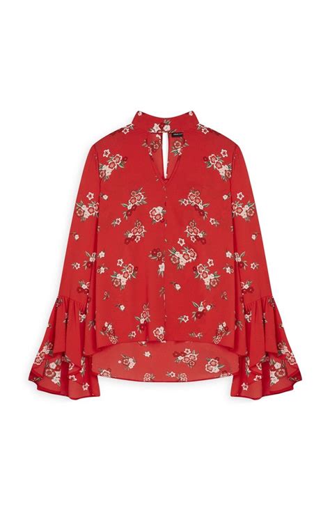 Primark Red Floral Blouse Red Floral Blouse Red Floral Floral Blouse