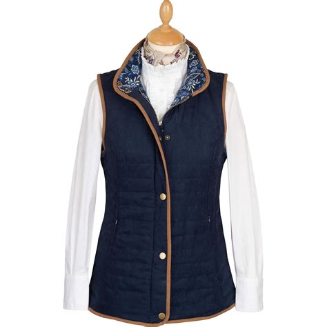 Navy Quilted Classic Gilet Ladies Country Clothing Cordings