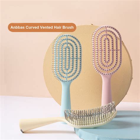 Anbbas Curved Vented Hair Brush Faster Blow Drying Detangling Brush Fo Anbbas