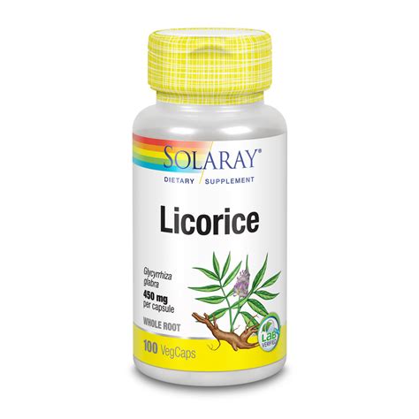 Solaray Licorice Root Supplement 450 Mg 100 Count