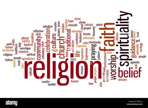 Religion Concept Word Cloud Background Stock Photo Alamy