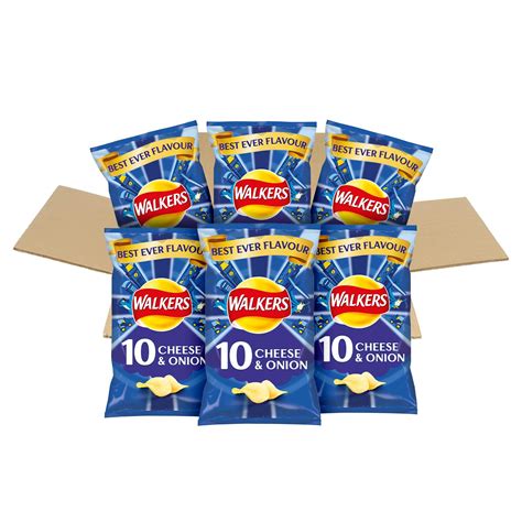 Buy Walkers Cheese And Onion Multipack Crisps Box 60 Single Bags 172