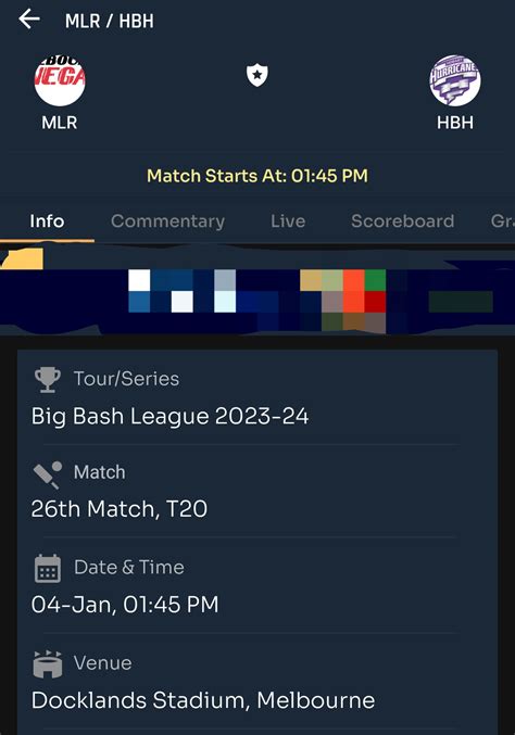 Today BBL Match Number 26 Prediction MLR Vs HBH Toss And Match