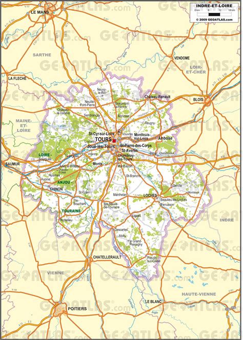 Carte de l Indre et Loire Indre et Loire carte du département 37