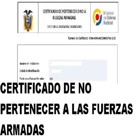 Certificado De No Pertenecer A Las Fuerzas Armadas 2024