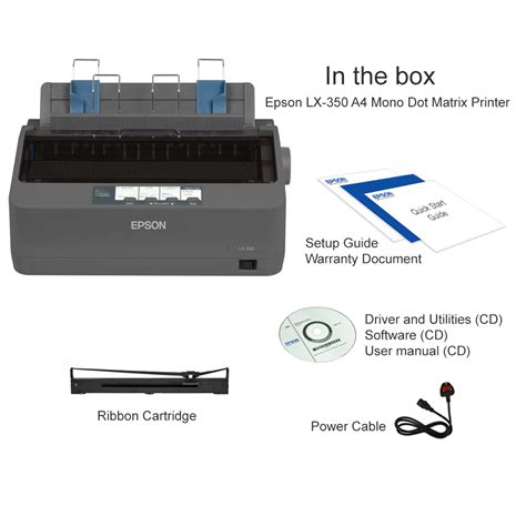 Epson Lx 350 A4 Mono Dot Matrix Printer C11cc24032