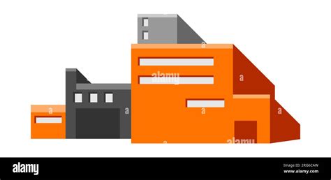 Illustration Of Industrial Building Urban Manufactory View Of