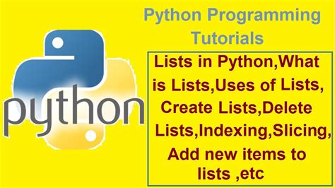 Python Programming Tutorials 6 Lists In Pythoncreatingindexing