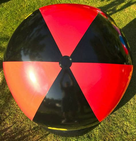 Huge Inflatable Beach Ball 4 5 Feet Red Black Eat Sleep Rave Big Inflatable Etsy