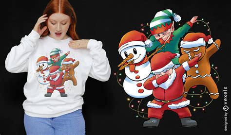 Diseños de camisetas PSD Mockups de holiday character