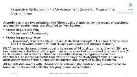 The Quality of study programmes FIBAA Assessment Guide