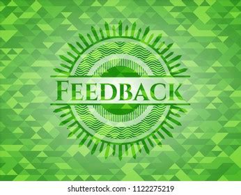 Feedback Green Emblem Triangle Mosaic Background Stock Vector Royalty