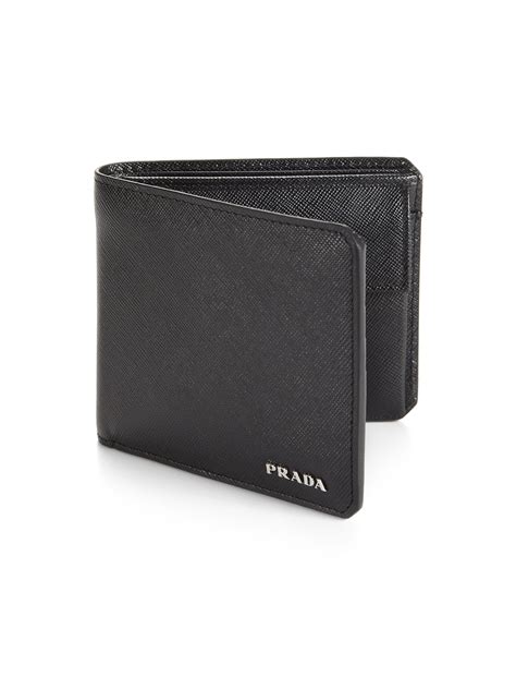 Prada Saffiano Leather Wallet In Black For Men Lyst