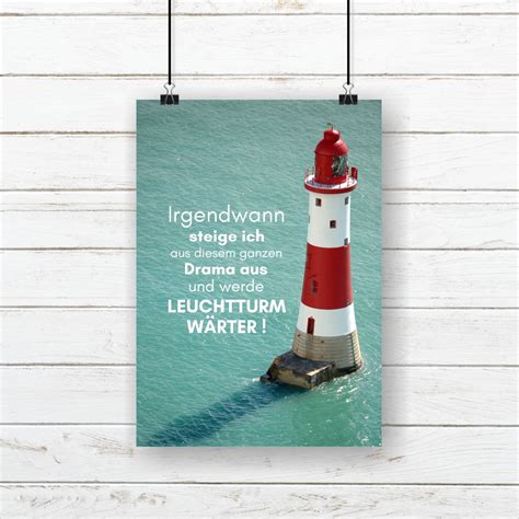 Leuchtturmwärter Poster mit Spruch I KÜSTENGLÜCK