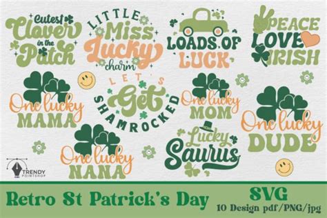 Retro St Patricks Day Svg Bundle Graphic By Trendypointshop · Creative