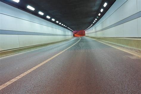 City Road Tunnel of Night Scene Stock Image - Image of speed, dual ...