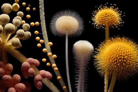 Premium Ai Image Microscopic Pollen Grains In Varying Shapes Created