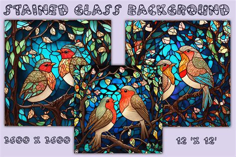 Birds Stained Glass Background Graphic by Creativbylisova · Creative ...