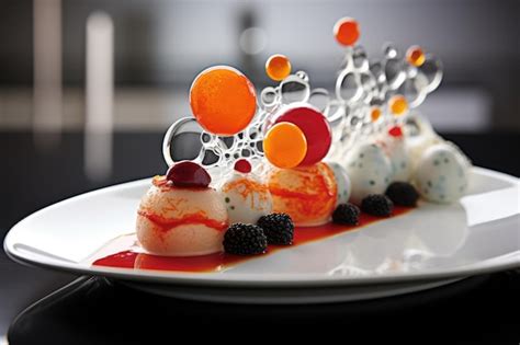 Premium Photo | Molecular Gastronomy Dish Featuring The Techniques Of ...