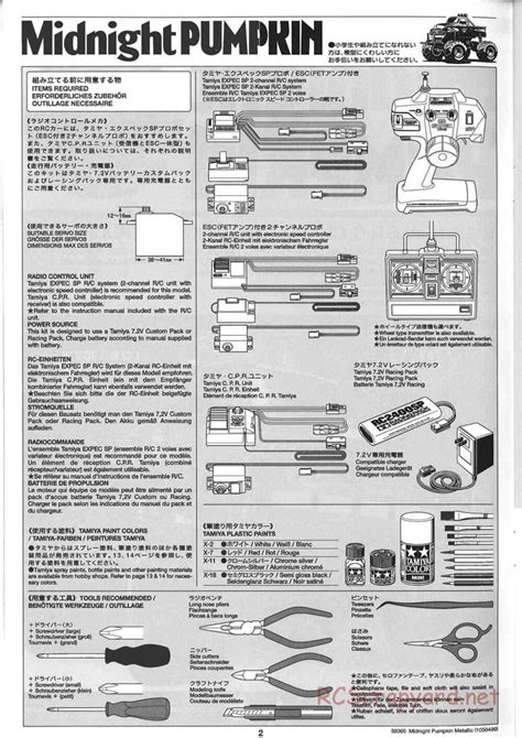 Tamiya - 58365 - Manual • Midnight Pumpkin Chrome Metallic Special - CW-01 • RCScrapyard - Radio ...