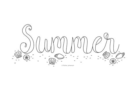 Beachy Summer Word Art Embroidery Pattern