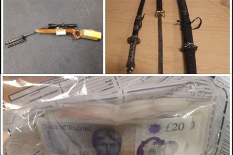 Arrests As Air Weapon Three Samurai Swords And Class A Drugs Are