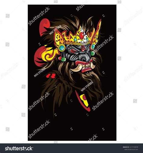 Barong Gandrung Culture Javanese Indonesian Vector 스톡 벡터로열티 프리