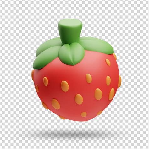 Premium Psd 3d Rendering Of Strawberry Fruit Icon Illustration