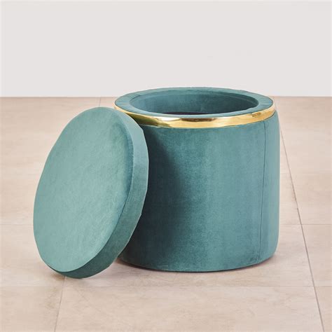 Buy Monarch Velvet Ottoman With Storage Teal From Home Centre At Just