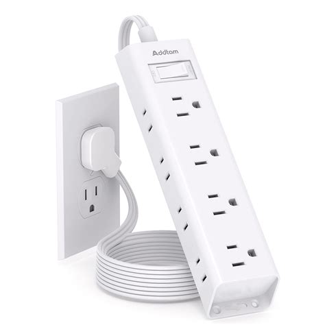 Snapklik Flat Plug Power Strip Ultra Thin Extension Cord 12