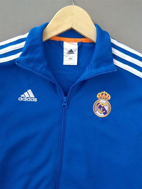 Jaket Tracktop Adidas Real Madrid Original Second Fesyen Pria Pakaian