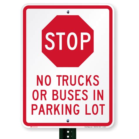 No Trucks Buses In Parking Lot Sign Sku K 8537